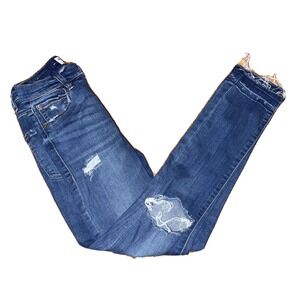 Garage Jeans Juniors Size 1 Blue Skinny Ankle Distressed Retro High Waist Pants